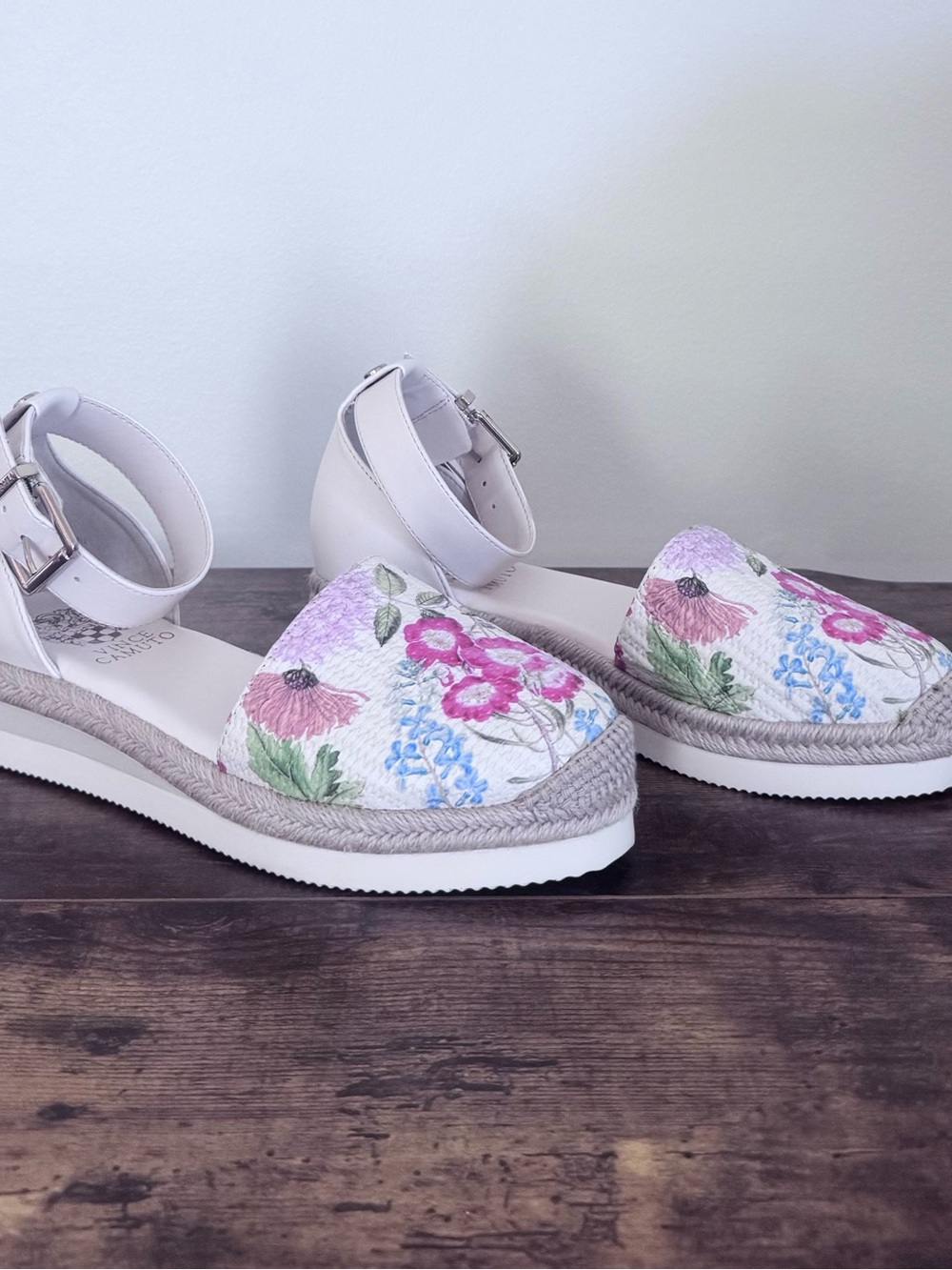 Vince Camuto Floral Espadrille Sandals - Pink, Purple, Green